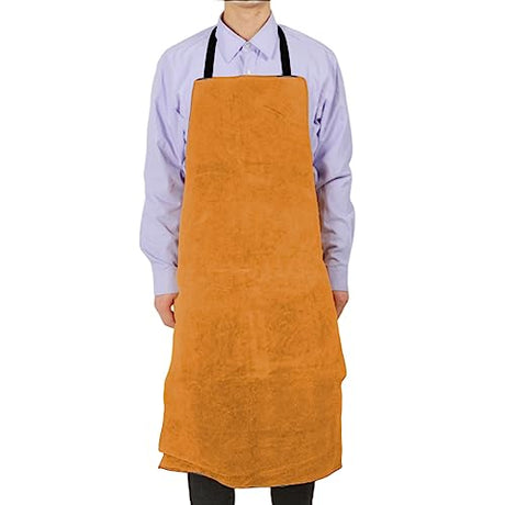 Leather Welding Work Apron,Brown Leather Apron for Men,Heat & Flame-Resistant Woodworking Apron,Adjustable Protective Work Aprons for Blacksmith/Home Improvement/Heavy Duty Work,Wear Resistance Apron Longzhuo