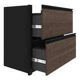 Bestar Connexion 72W U-Shaped Executive Desk with Lateral File Cabinet in Antigua & Black Bestar