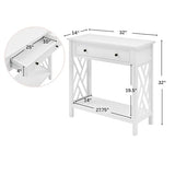 Coventry 32-Inch Wood Console Table with Drawer & Lower Shelf – Traditional to Contemporary Sofa Table with Open Side Accent Design for Entryway, Hallway or Living Room by Alaterre Furniture (White) Alaterre Furniture