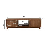 Walker Edison Walton Modern Fluted-Door Low Stand for TVs up to 65 Inches, 58 Inch, Coastal Oak Walker Edison