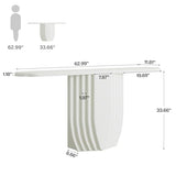 Tribesigns Modern White Console Table, 63 inch Wooden Entryway Sofa Table with Geometric Base, Contemporary Accent Console for Entry, Entrance, Foyer Tribesigns