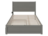 AFI NoHo Queen Platform Bed with Footboard & Twin XL Trundle in Grey AFI