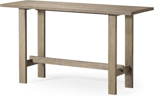 Maven Lane Hera Rustic Rectangular Accent Console Table for Small Spaces and Front Door Entrance Hallway in Weathered Grey Finish Maven Lane