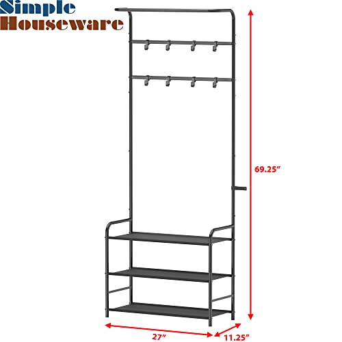 Simple Houseware Coat Rack with Storage Shelf, Black Simple Houseware