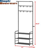 Simple Houseware Coat Rack with Storage Shelf, Black Simple Houseware
