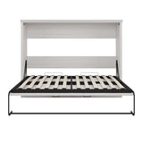 MERITLINE Twin Horizontal Murphy Chest Bed,Wood Folding Hideaway Bed Cabinet for Adults (White) MERITLINE
