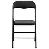 Flash Furniture Madison 5-Piece Folding Card Table and Chairs Set, Portable Event Table and Chairs Set, Black Flash Furniture