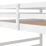 Ball & Cast Full Over Full Bunk Bed with Double Ladder and Full-Length Guardrail,Low Floor Bunkbed w/Slat Support,Bedroom Furniture for Girls Boys,White Ball & Cast