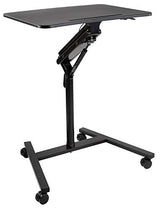 Mount-It! Mobile Standing Desk for Laptop with Wheels, Gas Spring Height Adjustable Rolling Workstation Cart, 27" x 20" Laptop Desk on Wheels, Portable Computer Desk for Home Office, Classroom Mount-It!