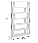 Baxton Studio Barnes 75.5-inch H 6-Shelf Bookcase, White (97-4834-HiT) Baxton Studio
