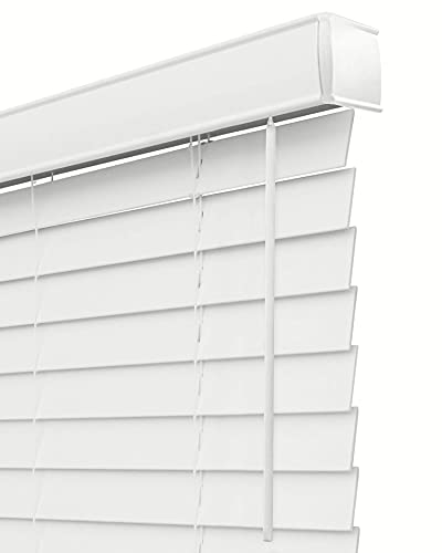 CHICOLOGY Faux Wood Blinds , Window Blinds , Wood Blinds , Window Shades , Window Treatments , Blinds & Shades , Window Shades For Home , Wooden Blinds , 27"W X 72"H, Basic White CHICOLOGY