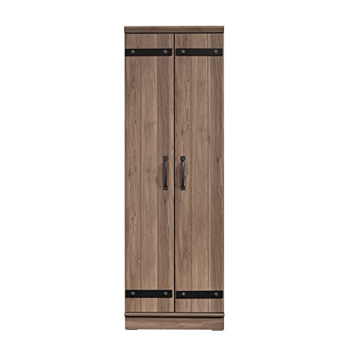 Sauder HomePlus 2-Door Farmhouse Storage Cabinet/Pantry cabinets, Salt Oak Finish Sauder