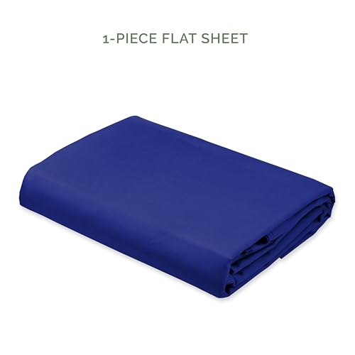 Elegant Comfort Premium Hotel Quality 1-Piece Flat Sheet, Luxury & Softest 1500 Thread Count Egyptian Quality Bedding Flat Sheet, Wrinkle, Stain and Fade Resistant, California King, Royal Blue Elegant Comfort