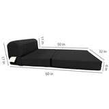 D&D Futon Furniture Sleeper Chair Folding Bed, Studio Sofa Guest Folded Mattress, High Density Foam (70 x 32 x 6, Black) D&D Futon Furniture