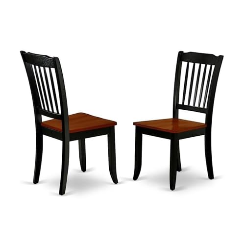 East West Furniture PLDA7-BCH-W 7 Piece Dining Set Consist of an Oval Dining Room Table with Butterfly Leaf and 6 Wood Seat Chairs, 42x78 Inch, Black & Cherry East West Furniture