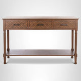 SAFAVIEH Home Collection Peyton Brown 3-Drawer Lower Shelf Console Table CNS5705C SAFAVIEH