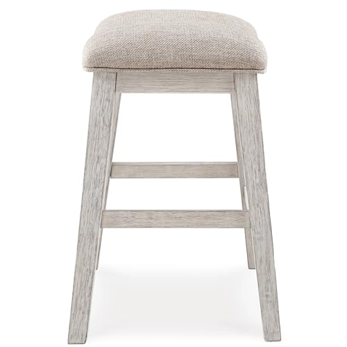 Signature Design by Ashley Skempton Modern 24" Counter Height Upholstered Barstool, 2 Count, Whitewash Signature Design by Ashley