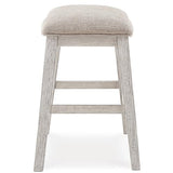 Signature Design by Ashley Skempton Modern 24" Counter Height Upholstered Barstool, 2 Count, Whitewash Signature Design by Ashley