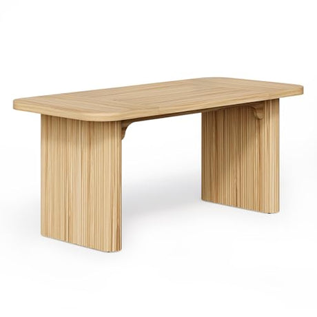 LITTLE TREE 62-Inch Home Office Computer Desk, Large Writing Desk with Textured Double Base, 5 ft Conference Meeting Seminar Table for Office LITTLE TREE