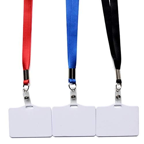 PVC Polymer Card Name Badge Sublimation Heat Press Transfer Thermal Personalized with Lanyard Black 10 Pieces SFS BLANK