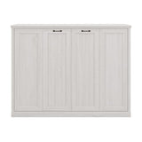 MERITLINE Twin Horizontal Murphy Chest Bed,Wood Folding Hideaway Bed Cabinet for Adults (White) MERITLINE