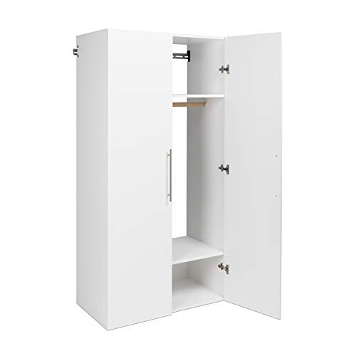 Prepac HangUps Wardrobe Storage Cabinet, 20"D x 36"W x 72"H, White - WoodArtSupply