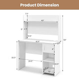 Tangkula Computer Desk with Hutch, Home Office Desk with Raised Display Shelf & 2 Open Shelves, Cabinet with Door, Cable Management Holes, Modern Laptop PC Desk, Study Writing Desk for Bedroom Tangkula