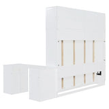 Ball & Cast Murphy Bed Queen Size,Hideaway Beds with Desk and Storage Shelves,Multifunction Wood Wall Cabinets Bedframe W/Big Cabinets &Hardware Chain,Slat Support,Space-Saving for Apartment,White Ball & Cast