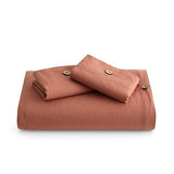 Bedsure Linen Duvet Cover King - Linen Cotton Blend Bedding Set, Soft & Cozy, 3 Pieces, 1 Duvet Cover 104x90 Inches and 2 Pillowcases, Burnt Orange Color Cooling Bedding, Comforter Sold Separately Bedsure