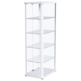 Coaster Home Furnishings Aero 5-Shelf Display Curio Cabinet with LED Lighting White Coaster Home Furnishings