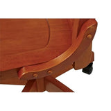 Pemberly Row Traditional Wood Armless Office Chair in Medium Brown Pemberly Row