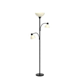 Brightech Sky Dome Double LED Floor lamp, Torchiere Super Bright Floor Lamp with 2 Reading Lamps for Living Rooms & Offices - Dimmable Tall Standing Lamp for Bedroom Reading - Tall Black Pole Brightech