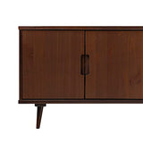 Walker Edison Genia Mid-Century Modern Solid Wood Stand for TVs up to 65 Inches, Walnut Walker Edison