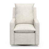 Storkcraft Timeless Reclining Glider (Ivory) -USB Charging Port, 360-Degree Metal Swivel Base, Manual Extending Foot Rest, Supportive Cushions, Durable Fabric