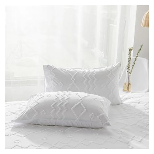 YUSIWOAL White Cover Duvet Cover Sets King Size Bedding Set Comforter Cover with Pillowcase Compatible with Double Bed Single Bed Linen,Summer Duvet Cover sets(Bianco,King) YUSIWOAL
