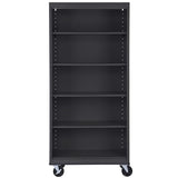Sandusky Lee BM40361872-09 Mobile Bookcase with 4 Adjustable Shelves, Steel Rolling Bookshelf Storage Cabinet, 78"H, Black Sandusky