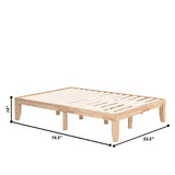 KOMFOTT 14-Inch Solid Wood Platform Bed Frame – Full Size, No Box Spring Needed, Durable Rubber Wood Design KOMFOTT