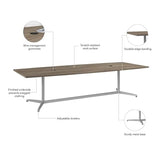 BOWERY HILL 120W Boat Shaped Conference Table in Modern Hickory BOWERY HILL