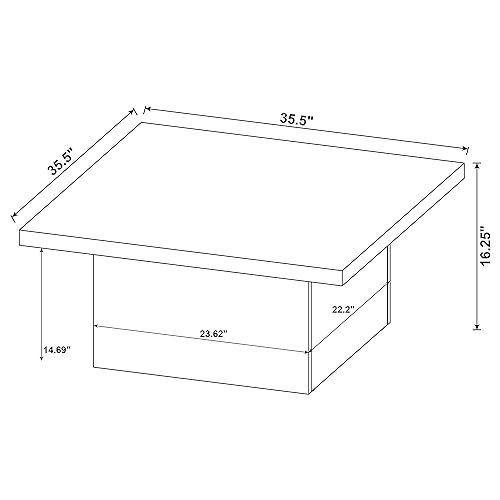 Coaster Home Furnishings Zetta Square Engineered Wood Coffee Table Mango - WoodArtSupply