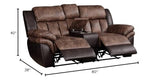 Acme Jaylen Microfiber Reclining Loveseat with Console in Toffee and Espresso Acme