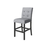 Merax Dining Table Set for 4, Square Wood Frame with Upholstered Chairs, Grey Merax