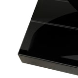 KEIKI Modern Mirrored Console Table with Crystal O-Shaped Base, 43" Luxury Glass Entryway Sofa Table, Rectangular Accent Foyer Table for Living Room Foyer Hallway Entrance, Black KEIKI