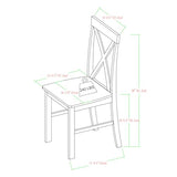 Walker Edison 4 Person Modern Farmhouse Wood Small Dining Table Dining Room Kitchen Table Set Dining 4 X Chairs Set, 48 Inch, White and Grey Walker Edison