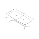 Pemberly Row 96W x 42D Boat Shaped Conference Table with Metal Base - Storm Gray Pemberly Row
