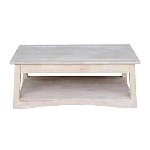 International Concepts Bombay Tall Coffee Table, Unfinished - WoodArtSupply