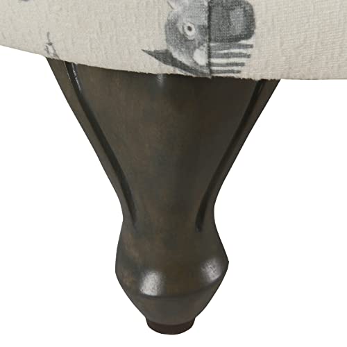 HomePop Home Decor | Upholstered Curved Pet Bed | Luxury Cat & Dog Beds & Furniture | Round Pet Bed Created with Stain Resistant Fabric, Cream and Gray, Medum HomePop