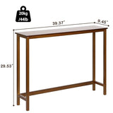 Mordchil HF Bamboo Narrow Console Table, 39.4"(L) Wood Small Entryway Table, Accent Slim Hallway Tables, Thin Sofa Side Tables for Hallway, Living Room, Bedroom, Foyer, Walnut Mordchil HF