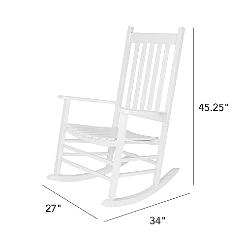 Shine Company Vermont Porch Rocker – White - WoodArtSupply