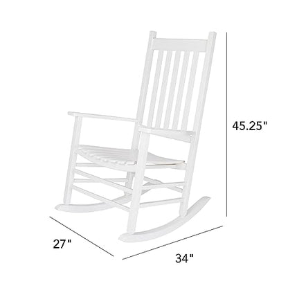 Shine Company Vermont Porch Rocker – White - WoodArtSupply