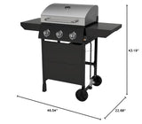 Megamaster 3-Burner Propane Gas Grill with Side Tables, 27,000BTUs, Stainless Steel Lid, Spacious 429 SQ. In. Cooking Space, BBQ Grill for Outdoor Cooking, Patios, Parties, and More - 720-1012 Nexgrill